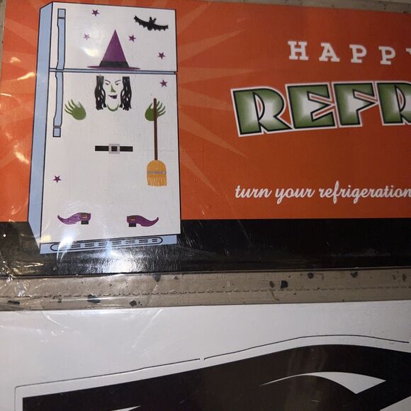 Happy Halloween Refrigerator Magnets Witch Hat Broom Hands Bat Shoes Belt Stars - Picture 2 of 10